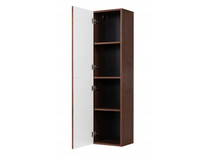 Meuble colonne suspendu de salle de bain bello noyer foncé 35 × 136 cm - Conforama E