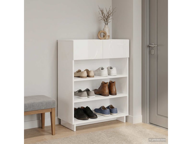  Meuble à chaussures, armoire à chaussures 73x38x87,5 cm bois d'ingénierie shl3042  - Conforama B