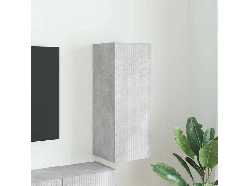  Meuble tv - banc tv - meuble de rangement mural 30 x 31 x 80 cm béton bois d'ingénierie  - Conforama B