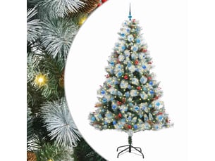 Sapin de noël, arbre de noël artificiel vert et blanc 240 cm cf61501