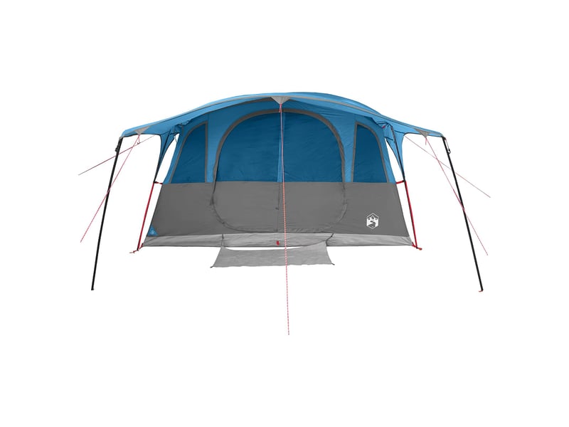 Tente tunnel, tente de camping 12 personne bleu polyester et acier - Conforama E