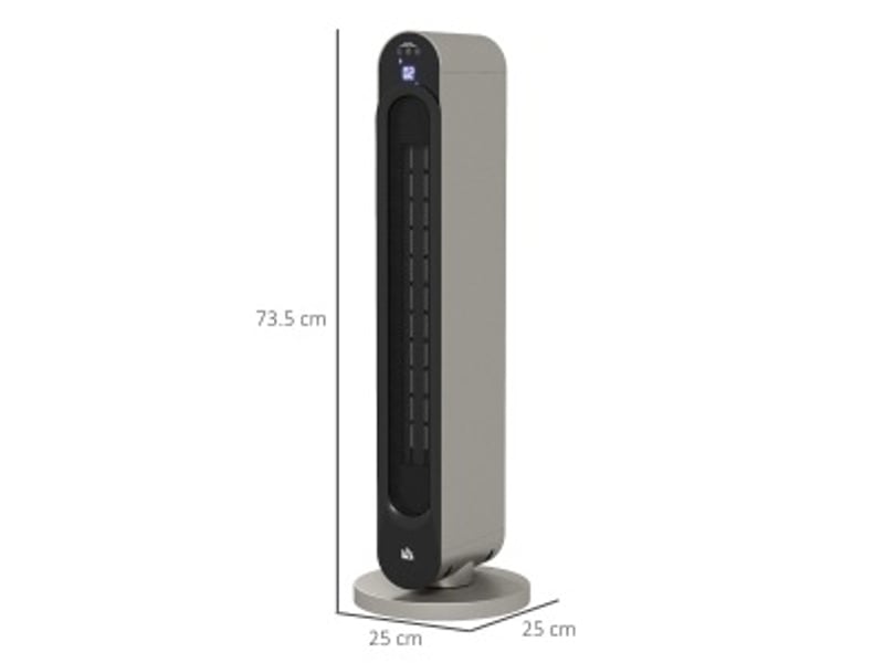  Chauffage soufflant électrique 25x25x73.5 cm 3 modes ptc argent  - Conforama D