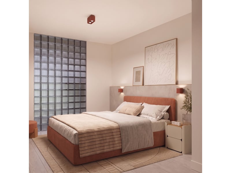 Plafonnier riff 2 ocre rouge gu10 aluminium moderne 12x20.5x10cm SL.3058 - Conforama C