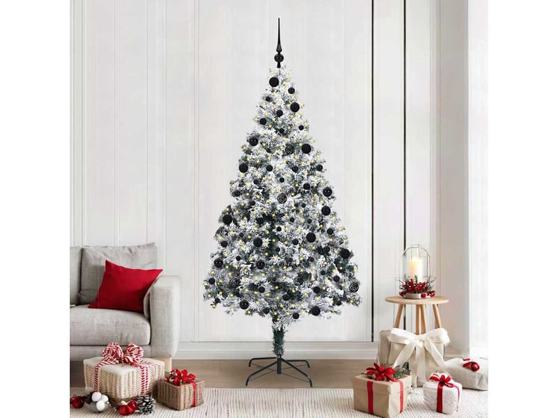 Sapin de noël - arbre de noël artificiel blanc 210 cm pvc, acier et plastique - Conforama B