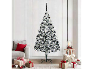 Sapin de noël - arbre de noël artificiel blanc 210 cm pvc, acier et plastique