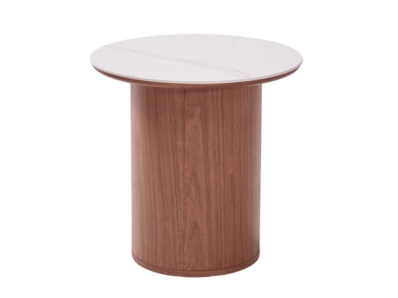  Nordlys - table appoint bout de canapé en bois noyer marron  - Conforama A