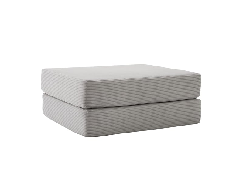 Pouf convertible en velours côtelé, fauteuil pliable modulable, assise mousse confortable - Conforama D