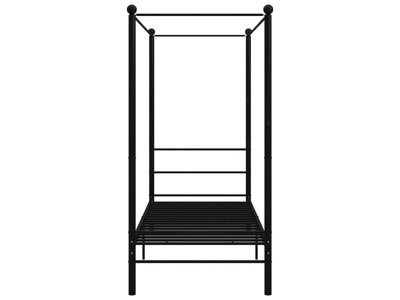  Lit simple- lit adulte -  cadre de lit à baldaquin sans matelas noir métal 100x200 cm  - Conforama B