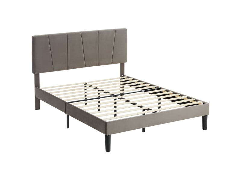  Cadre de lit double 140 x 190 cm lit 2 personnes tête de lit réglable sommier 150 x 198 x 100105110115gris 120 cm  - Conforama B
