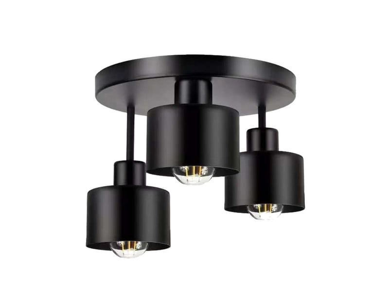  Plafonnier rond en métal  avec spots orientables, 3 x e27 ampoule(s) non incluse(s)  - Conforama A