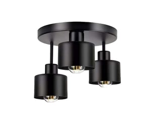 Plafonnier rond en métal  avec spots orientables, 3 x e27 ampoule(s) non incluse(s)