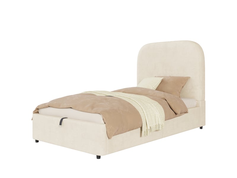  Modenvie lit enfant coffre 90x200 cm - rangement hydraulique, sommier inclus, sans matelas - beige  - Conforama A