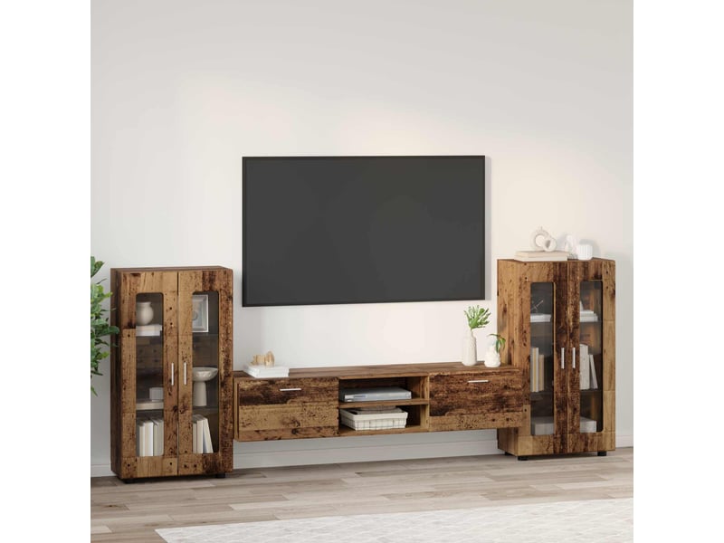  Ensemble meuble tv - banc tv - meuble de rangement florin 3 pcs bois ancien bois d'ingénierie  - Conforama D