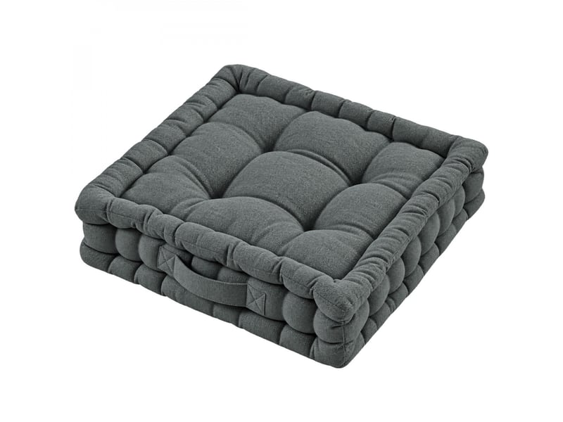 Coussin de sol capitonné - gris foncé - Conforama A