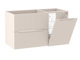 Meuble sous vasque suspendu avec panier à linge 2t novo l.100 cm cachemire mat