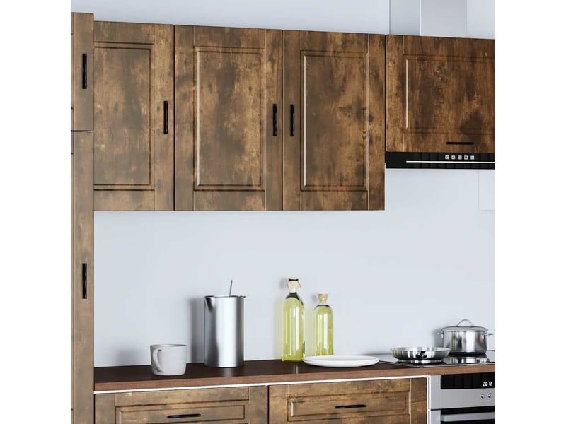 Meuble de rangement, armoire murale de cuisine porto chêne fumé bois d'ingénierie shl5521 - Conforama C
