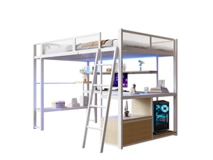 Lit mezzanine 140x200 cm <strong></strong> <strong>Morn Vibe</strong> coloris blanc