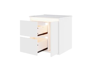Meuble sous-vasque suspendu avec vasque céramique et led blanc 61 x 46.5 x 57 cm