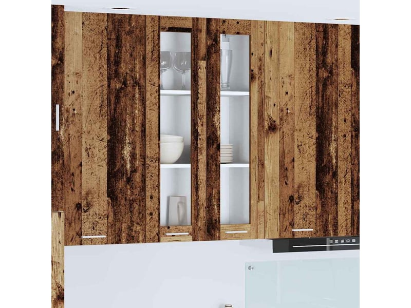 Meuble de rangement cuisine, armoire suspendue bois ancien 60x31x100cm shl7669 - Conforama B