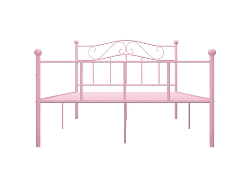  Lit double- lit adulte -  cadre de lit sans matelas rose métal 140x200 cm  - Conforama B