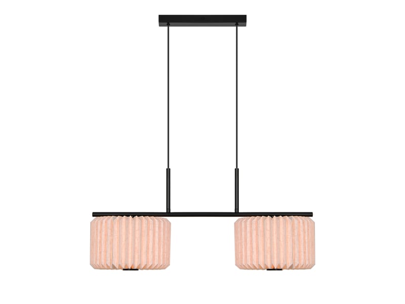  Suspension dual ajour finement plissé, vivienne en textile et métal noir, ip20, nordlux 2612243003 - Conforama D