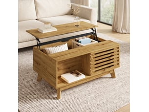 Table basse rectangulaire coloris naturel <strong>WISHDOR</strong> <strong></strong> - 55 cmx90 cm