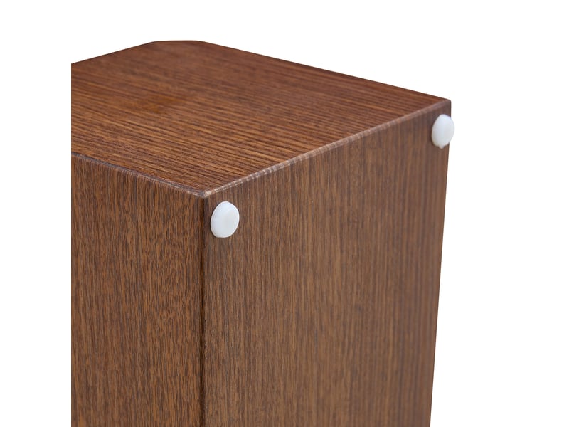 Set de tables basses gigognes rondes – mdf décor noyer et verre brun – ø 61 cm  - Conforama E