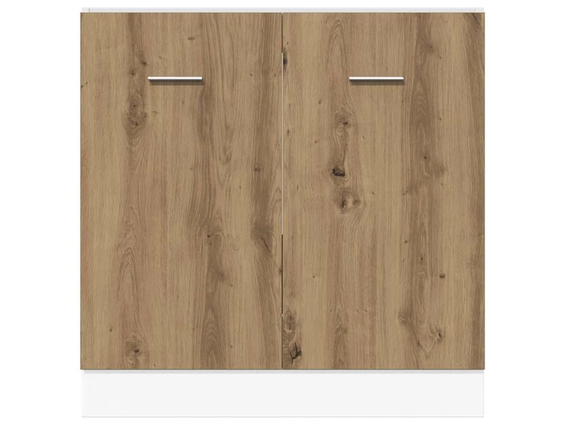  Meuble sous évier plan travail non inclus chêne artisanal 80x46x81.5cm bois d'ingénierie  - Conforama E
