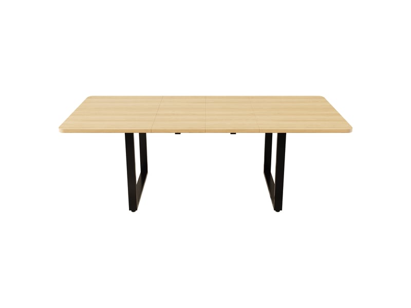 Table à manger extensible, chêne, 140180220 × 80 cm, 6-10 personnes, 3 longueurs, pieds métal - Conforama A