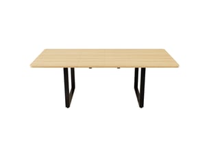 Table à manger extensible, chêne, 140180220 × 80 cm, 6-10 personnes, 3 longueurs, pieds métal