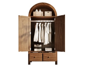 Armoire 2 porte(s) battante 2 tiroir(s) HAVRYA coloris marron largeur 45 cm