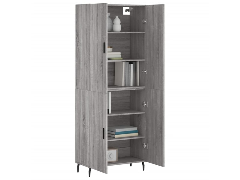  Buffet haut - bahut - meuble de rangement sonoma gris 69,5x34x180 cm bois d'ingénierie  - Conforama C