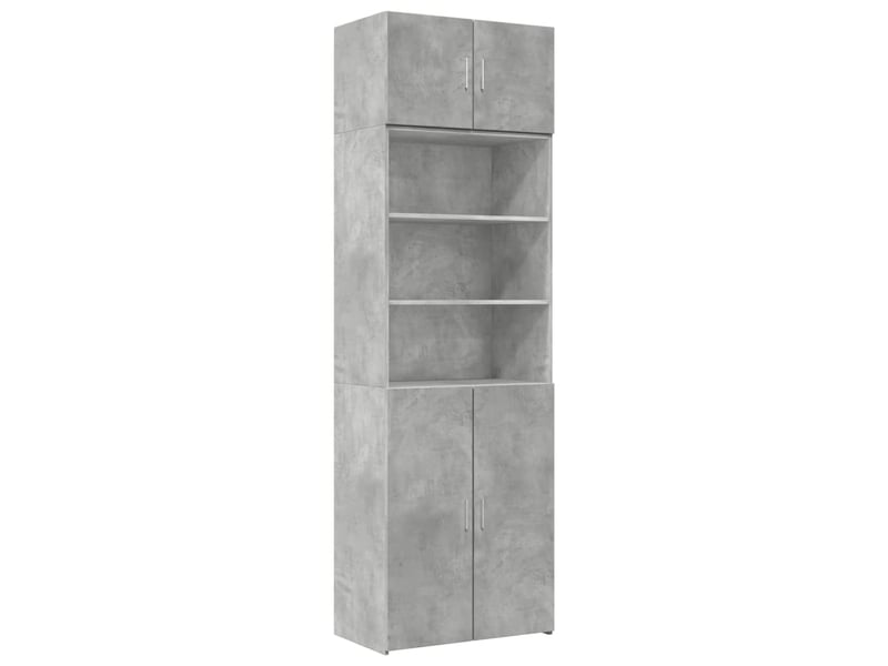  Buffet - armoire de rangement gris béton 70x42,5x225cm bois d'ingénierie  - Conforama A