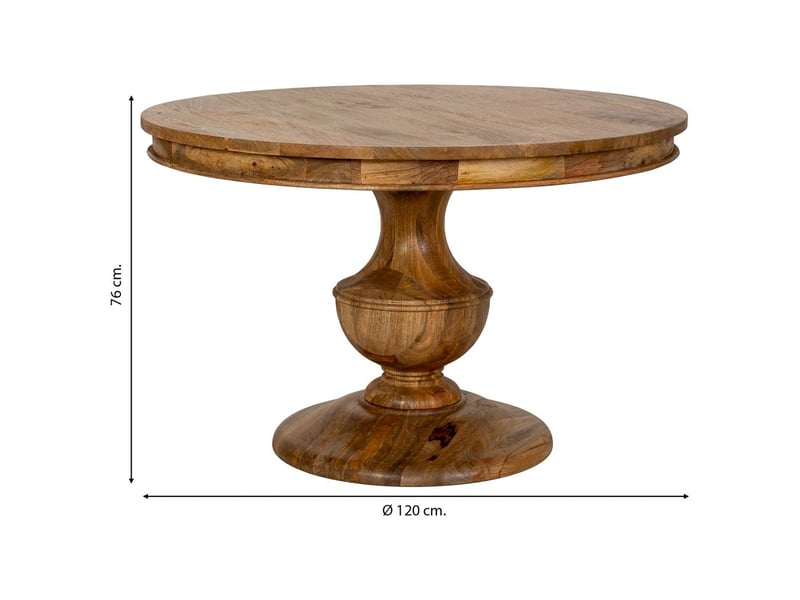  Table de salle à manger en bois marron 120x120x76 cm (h)  - Conforama C