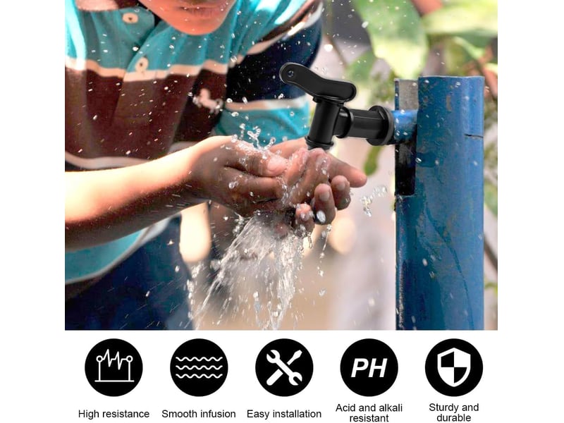  Robinet de réservoir d'eau de pluie 34 pouce, robinet de réservoir d'eau en plastique, récupérateur d'eau, robinet, paquet de 2 XLH-QYH-003672QYH - Conforama C