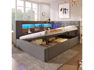 Lit banquette 140x190 cm <strong></strong> <strong>Radiant Stride</strong> coloris gris