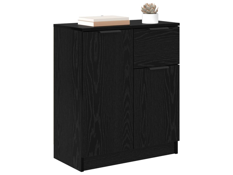 Buffet - bahut - meuble de rangement chêne noir 60 x 30 x 70 cm bois d'ingénierie - Conforama C