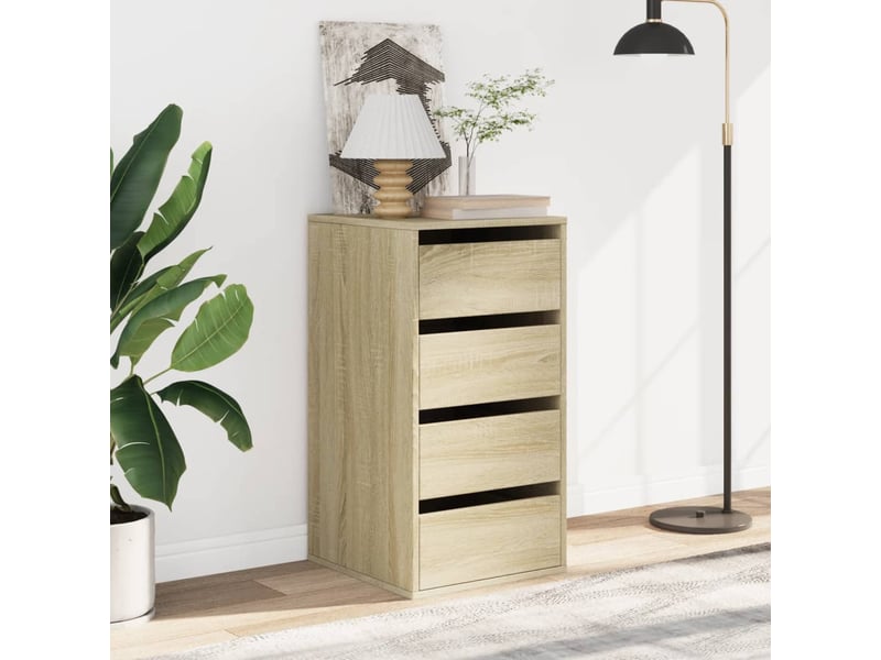  Commode chambre adulte, commode d'angle chêne sonoma 40x41x76 cm bois d'ingénierie  - Conforama C