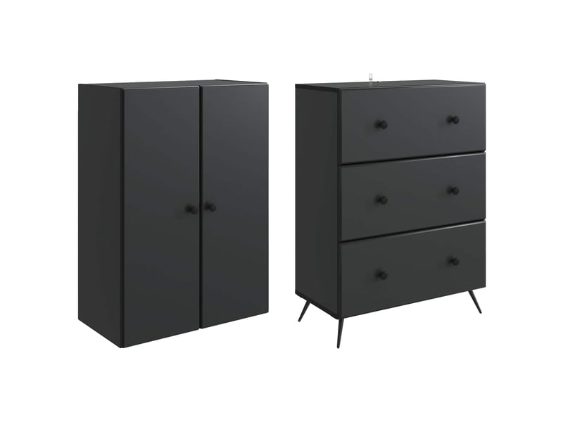 Ensemble de meubles 2 pcs, rangement de salon 66 x 34,5 x 90 cm bois d'ingénierie shl2757 - Conforama D