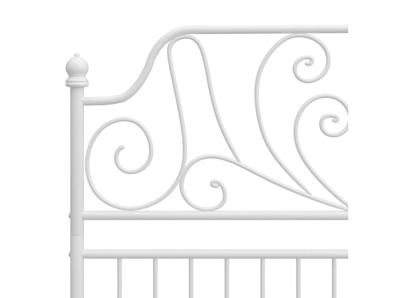  Lit double- lit adulte -  cadre de lit sans matelas blanc métal 120x200 cm  - Conforama D