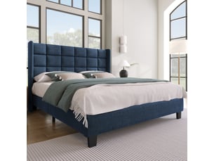 Lit 2 places 140x200 cm KORFEE coloris bleu
