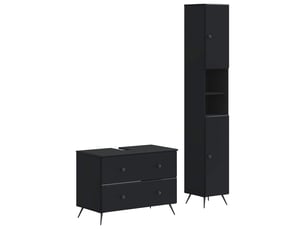 Ensemble de 2 meubles de salle de bain breda noir cf63098