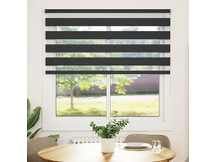 Store vénitien zébré, store de fenêtre 140,9 x 175 cm, largeur du tissu 136,7 cm, noir cf48225