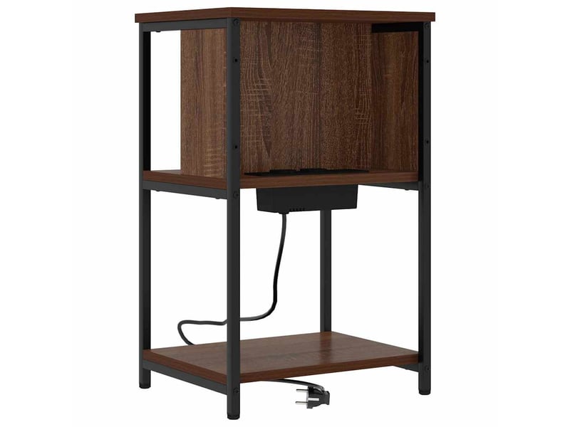 Table de chevet - cabinet de chevet - table de nuit 2 pièces chêne brun 38 x 31 x 61 cm - Conforama D