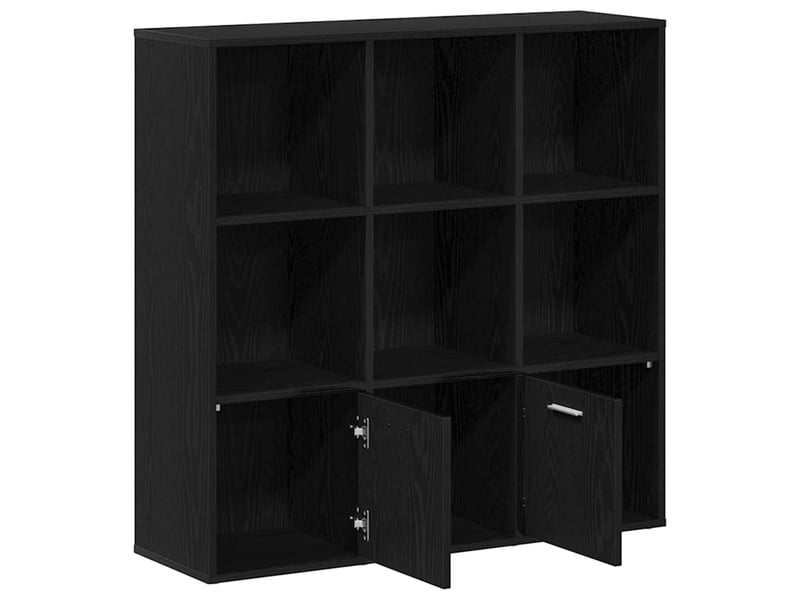  Bibliothèque salon en chêne noir 98 x 29 x 97,5 cm bois d'ingénierie shl651  - Conforama E