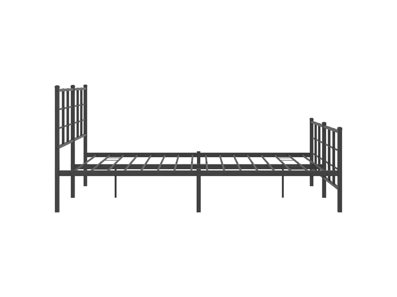 Lit double- lit adulte - cadre de lit métal sans matelas avec pied de lit noir 150x200cm - Conforama D