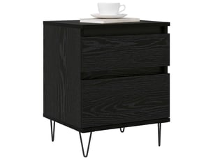 Table de chevet - table de lit chêne noir 40 x 35 x 50 cm bois d'ingénierie