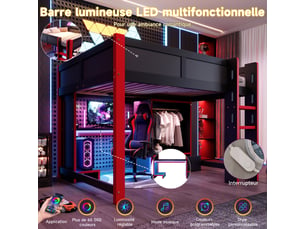 Lit mezzanine 140x200 cm <strong></strong> <strong></strong> coloris bicolore