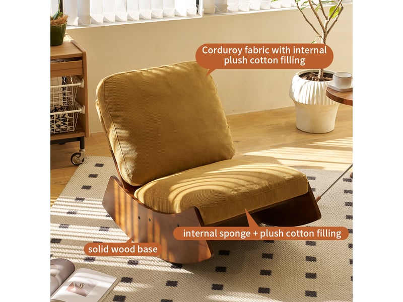  Fauteuil, 1 place, en velours côtelé, orange, , modèle 01 90x61.5x71.9cm - Conforama C