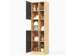 Meuble d'angle de cuisine avec 6 niches et 2 portes 50x35.5x170 cm